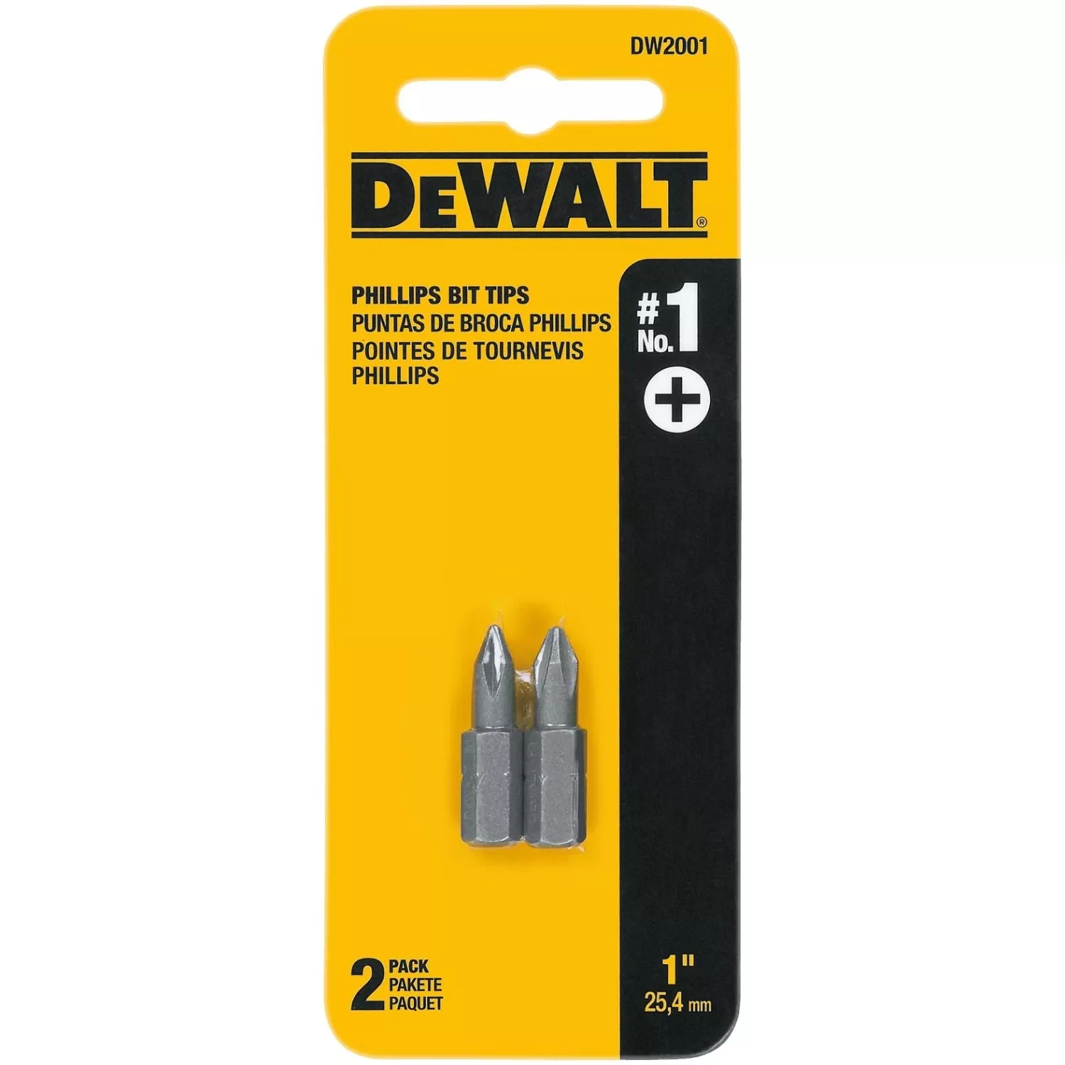 #1 Phillips Insert Bit Tip, 1 In., 2-Pk.