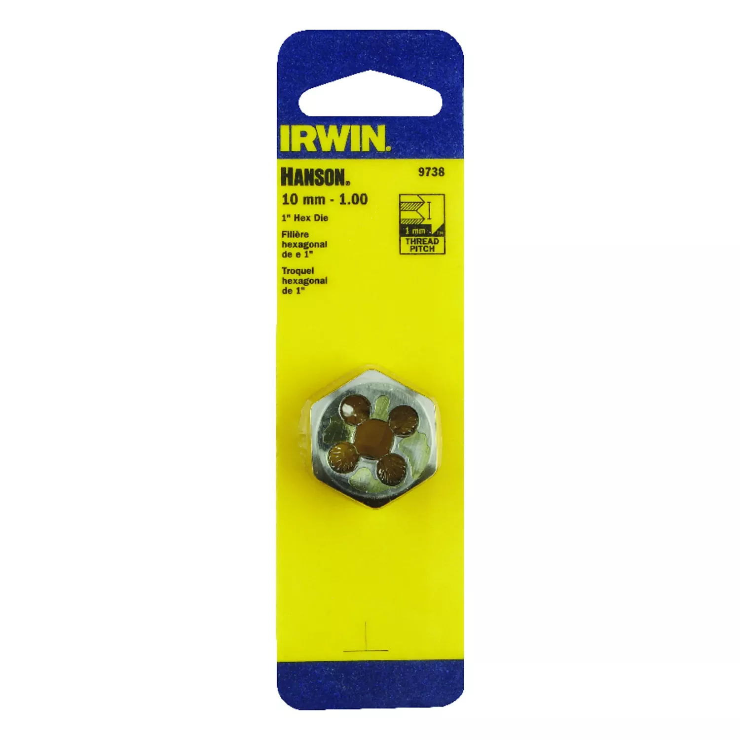 Hanson Metric Hexagon Die, 10mm X 1.00