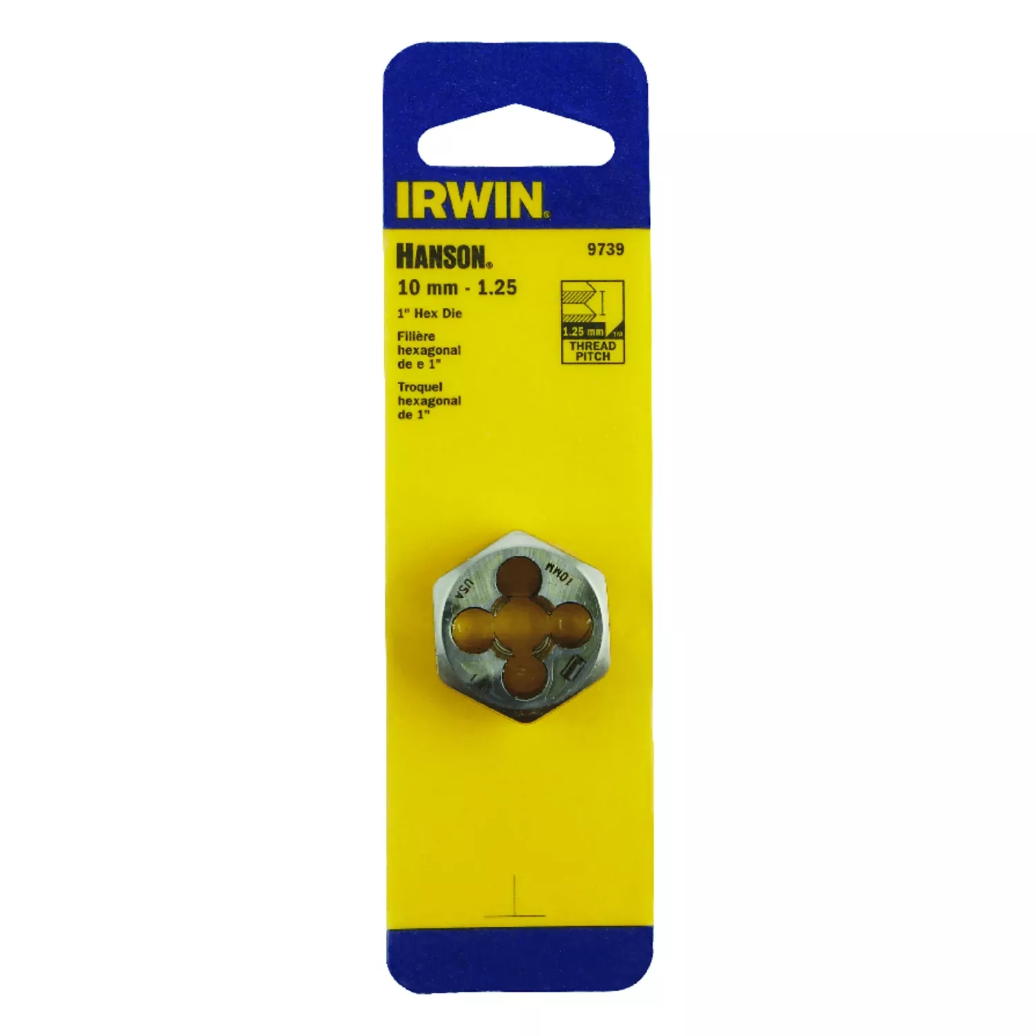 Hanson Metric Hexagon Die, 10mm X 1.25