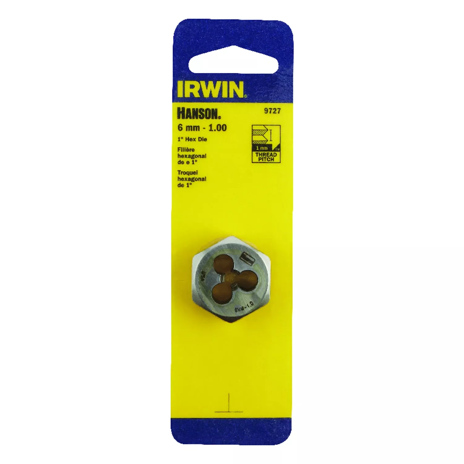 Hanson Metric Hexagon Die, 6mm X 1.00