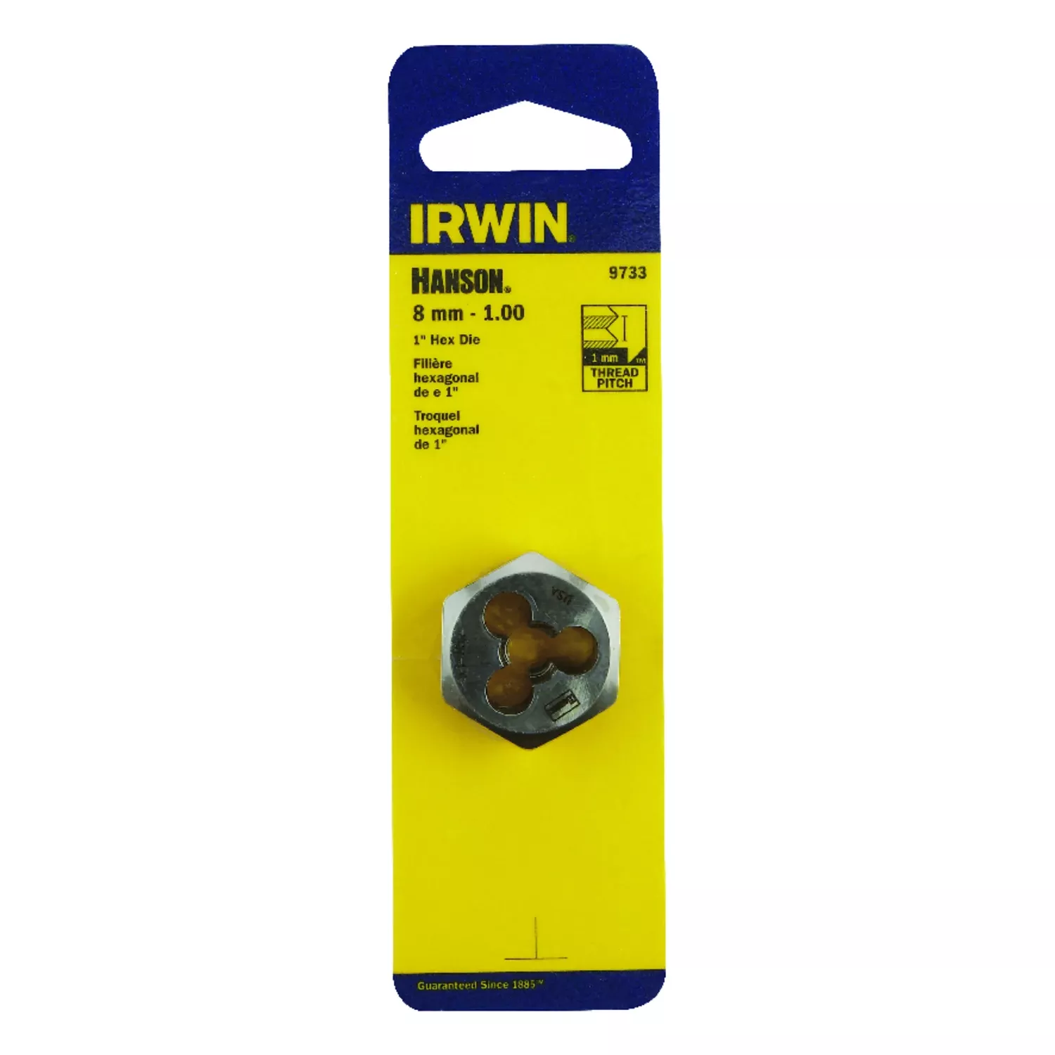 Hanson Metric Hexagon Die, 8mm X 1.00