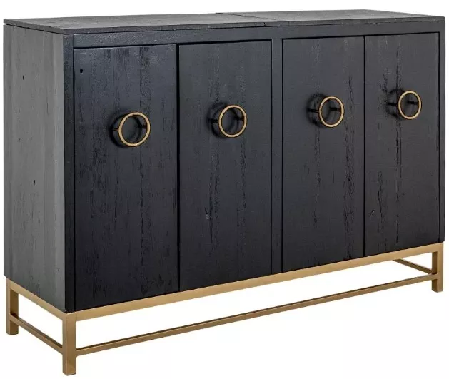 International Furniture Direct Dark Ebano Black Console