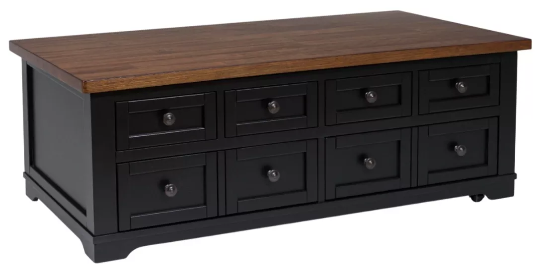 Signature Design by Ashley Wildenauer Brown Lift Top Cocktail Table with Black Base